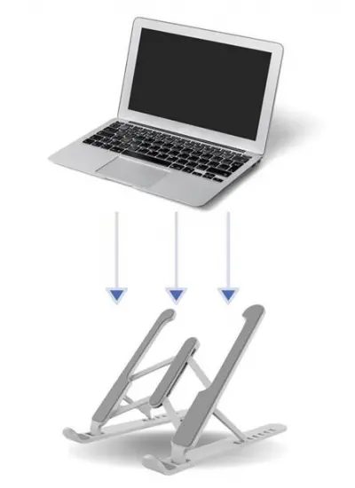 BUFFER® Ayarlanabilir Plastik Dizüstü Destek Tabanı Katlanabilir Taşınabilir Laptop Sehpası Yükselti