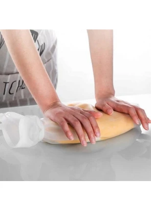 Gunkes® Orta Hamur Torbası Silikon Şeffaf Hamur Yoğurma Torbası Ekmek Makarna Mantı  Hamuru Kolay Yo