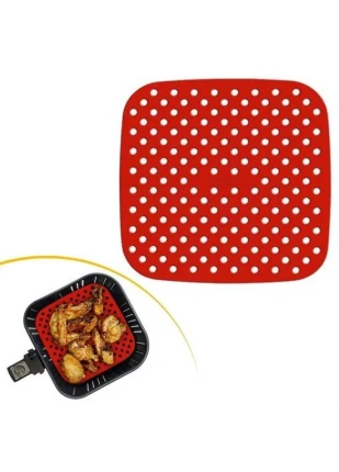 Gunkes® Renkli Isıya Dayanıklı Yıkanılabilir Silikon Fırın Ve Airfryer Kare Pişirme Matı 21,5 Cm