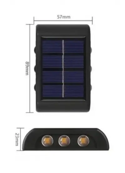 BUFFER® 6 Ledli Solar Güneş Enerjili Aplik Led, Dekoratif Duvar Monteli Gün Işığı Led