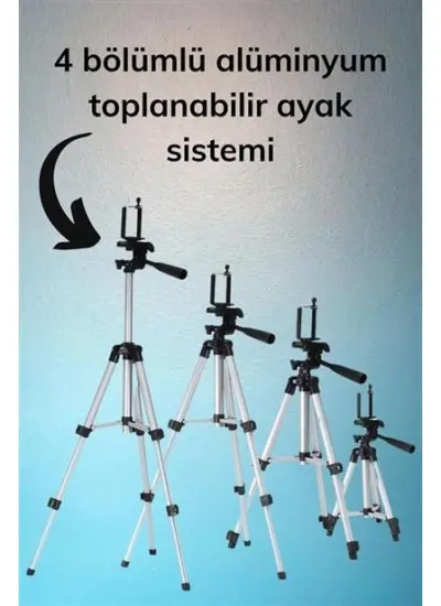 BUFFER® Taşıma Çantalı 130 cm Profesyonel Alüminyum Kamera Tripodu