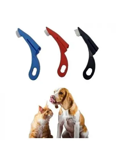 BUFFER®  Kedi ve Köpek Parmak Geçmeli Diş Bakım Fırçası Evcil Hayvan Diş Tartar Plak Temizleme