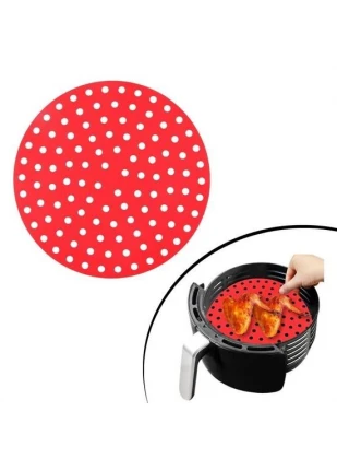 Gunkes® Renkli Isıya Dayanıklı Yıkanılabilir Silikon Fırın Ve Airfryer Yuvarlak Pişirme Matı 20 Cm