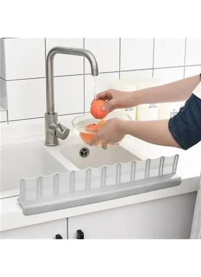 BUFFER® Vantuzlu Kauçuk Sıvı Su Sızdırmaz  Mutfak Banyo Duş Bariyeri Lavabo Kenar Tutucu Set