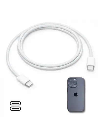 BUFFER® Apple 15/15 Pro Type-C to Type-C Hasır Örgü Hızlı Şarj Kablosu (1m)