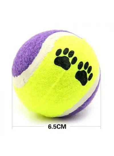 BUFFER®  3lü Renkli Desenli Tenis Topu Kedi Köpek Oyuncağı