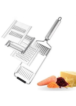 Gunkes® Ayarlanabilir 3 Farklı Başlıklı Tutmalı Sebze Dilimleyici Peynir Rendeleyici Aparat