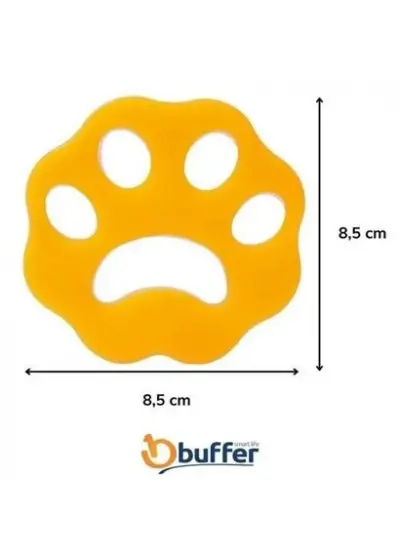 BUFFER® 2 Adet Evcil Hayvanlar ve Çamaşır Makinesi İçin Pati Şekilli Renkli Tüy Temizleme Aparatı