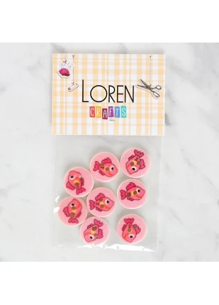 Loren Crafts 8'li Balık Düğme - 1156