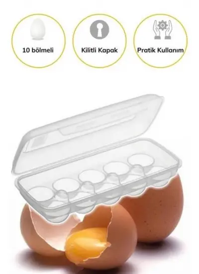 BUFFER® 10 Bölmeli Kilitli Kapaklı Yumurtalık Saklama Kutusu YU110