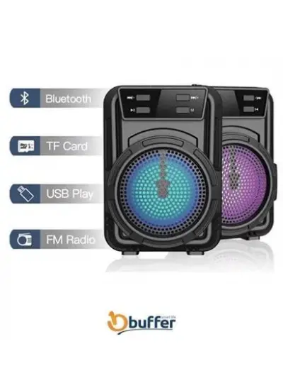 BUFFER® Mini Işıklı Hoparlör Bluetooth Wireless Hoparlör Yüksek Ses Hoparlö