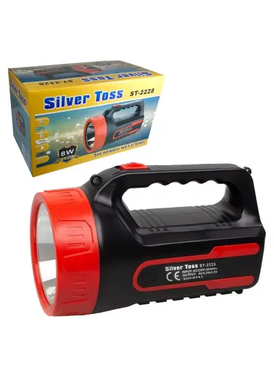 Silver toss 8W Led El Feneri Şarjlı Işıldak