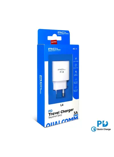 Acl Ac-1 L4 20w Hızlı Şarj Cihazı Type-c Pd 3.0 Duvar Şarjı Başlığı