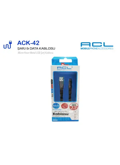 Acl Micro USB Şarj ve Veri Kablosu Beyaz Ack-42