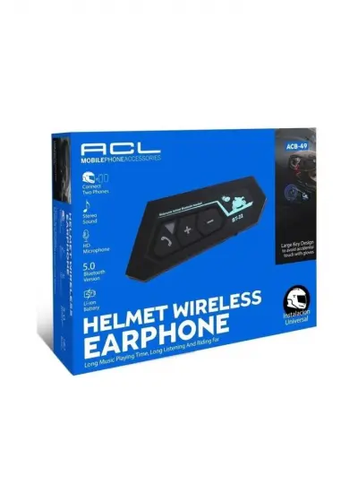 Acl Bluetooth 5.0 Motosiklet Mikrofonu uyumlu Kask İçin Kulaklık Bluetooth Interkom