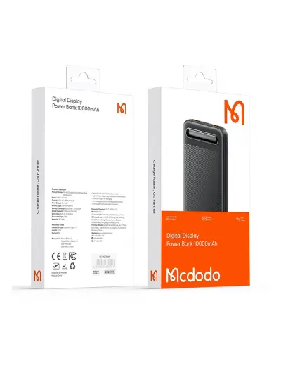 Mcdodo 10000mah Powerbank Led Ekranlı 10.000 Mah Taşınabilir Şarj Cihazı Siyah Mc-4422