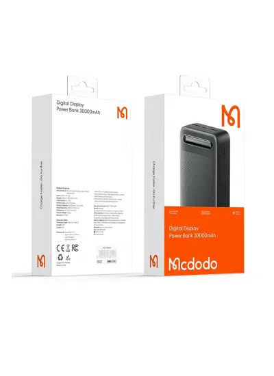 Mcdodo 30000mah Powerbank Led Ekranlı 30.000 Mah Taşınabilir Şarj Cihazı Siyah Mc-4442