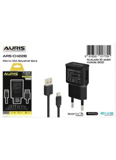 Auris Ars-Ch22b Micro Set 1.5A Şarj Cihazı