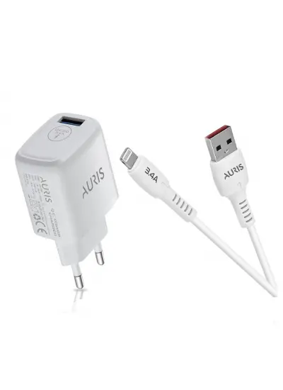 Auris Şarj Aleti Seti İphone Lightning USB Kablo ve Başlık ARS-CH41