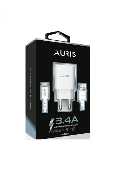 Auris Şarj Aleti Seti İphone Lightning USB Kablo ve Başlık ARS-CH41