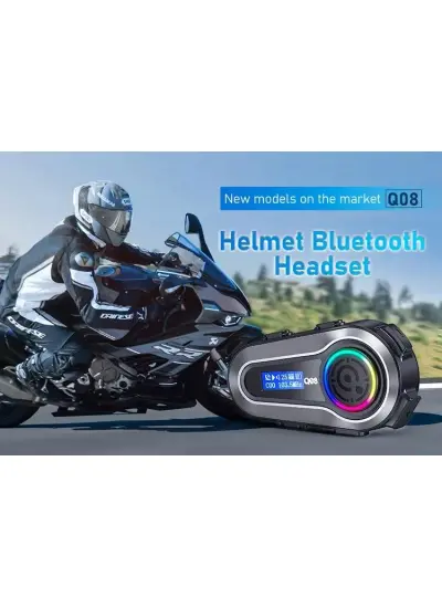 Blic Q08 Intercom Otomotosiklet Bluetooth Kask Kulaklık Intercom