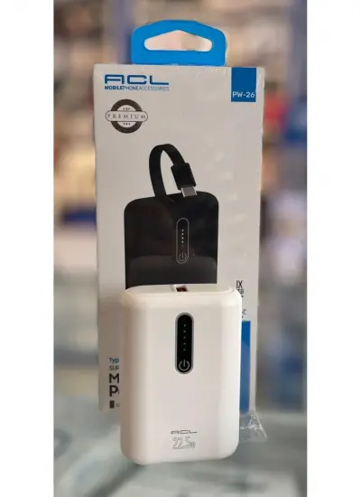 Acl PW-26 10.000 mAh 22.5W Hızlı Şarjlı Type-C Kablolu Mini Cep Powerbank