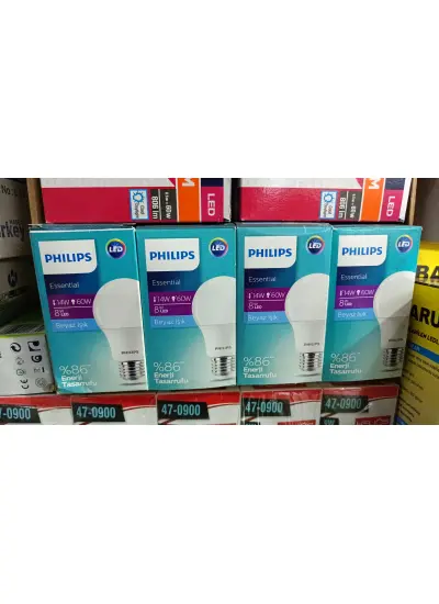 Philips Essential Led Tasarruflu Ampul 8w (60W) Beyaz Işık E27 Normal Duy 3 Adet