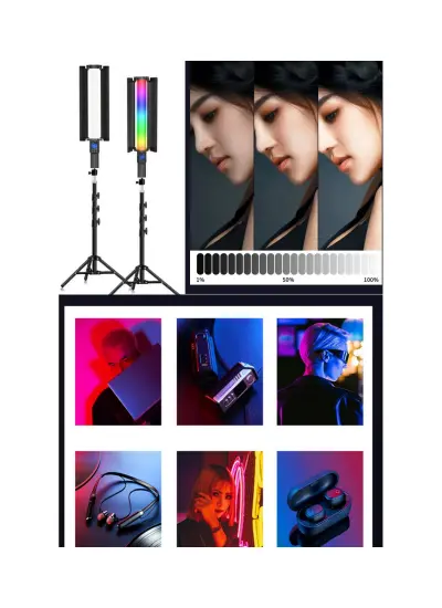 Blic Stick Rgb Led Işık Tripod Ayak Dahil Fotoğraf Video Çekimi Oled Ekran 12 Farklı Işık Kumandalı FL600 BJL-18