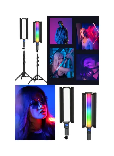 Blic Stick Rgb Led Işık Tripod Ayak Dahil Fotoğraf Video Çekimi Oled Ekran 12 Farklı Işık Kumandalı FL600 BJL-18