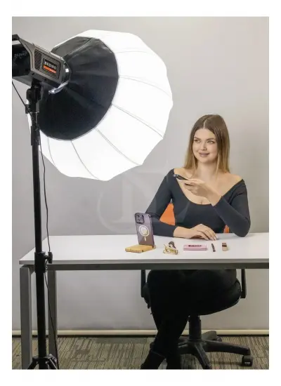 Blic Stüdyosu Fotoğraf Led Sürekli Video Işığı Lambası + 65cm Bowens Fener Tarzı Softbox + 210cm Tripod