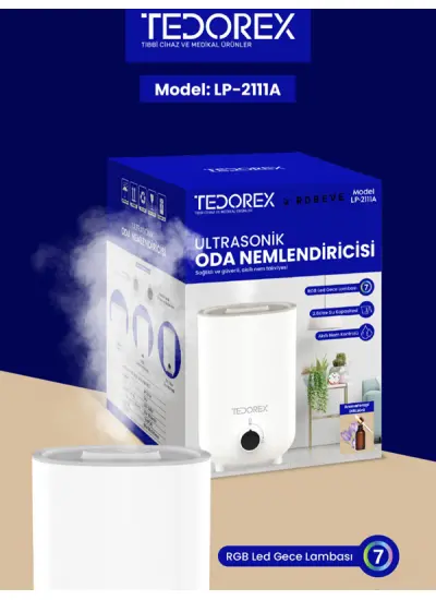 Tedorex LP-2111A Ultrasonik Hava , Oda Nemlendirici 2.6 Lt