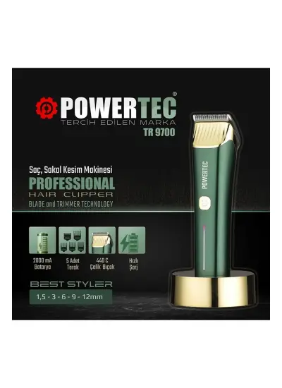 Powertec TR-9700 Saç ve Sakal Tıraş Makinesi