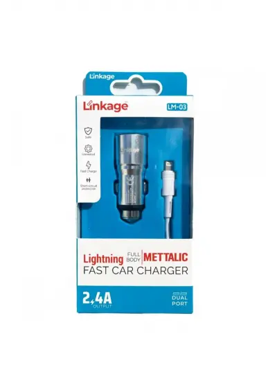 Linkage Full Metal Lingning 2,4a/2XUsb Uyumlu  Araç İçi Şarj Aleti Linkage Lm-03