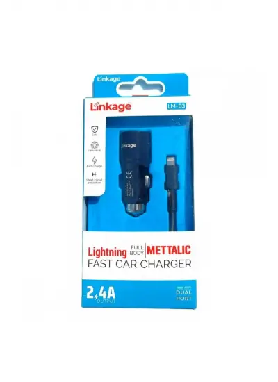 Linkage Full Metal Lingning 2,4a/2XUsb Uyumlu  Araç İçi Şarj Aleti Linkage Lm-03