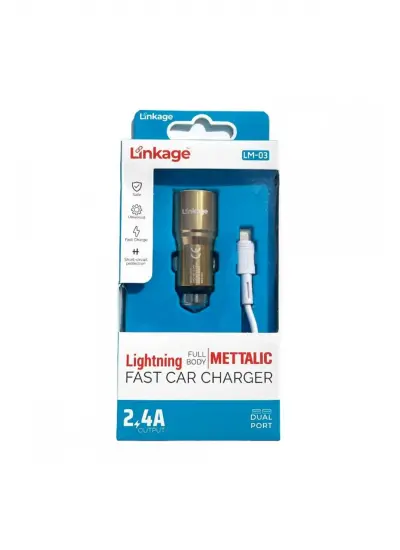 Linkage Full Metal Lingning 2,4a/2XUsb Uyumlu  Araç İçi Şarj Aleti Linkage Lm-03