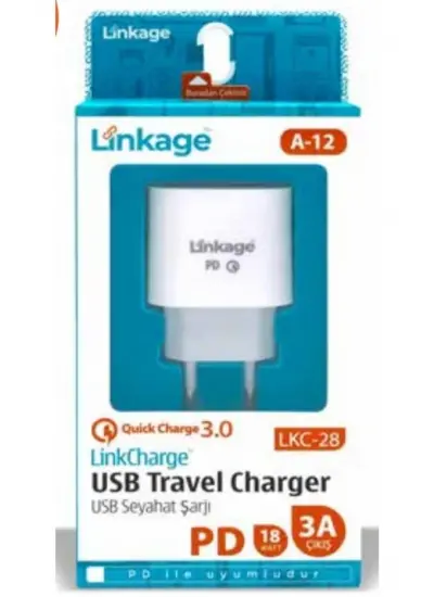 Linkage PD Quick Charge 3A/20W 1XUSB Şarj Başlık Lkc-28