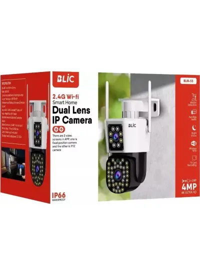 Blic Dual Lens 2.4g Wi-fi 4 Mp Ultra Hd Ip Kamera Blm-55