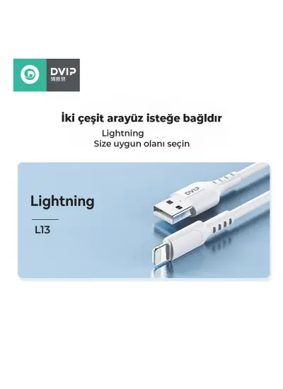 Dvıp L13 6A 110W Usb-a To Lightning Data ve Hızlı Şarj Kablosu