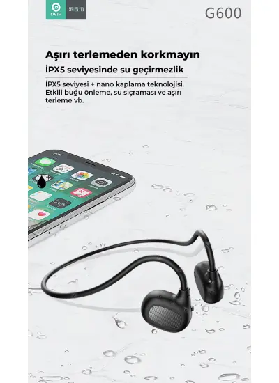 Dvip G600 Bluetooth Sports Kulaklık 5.0 Siyah