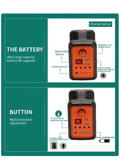 Dat Solar Kamp Lambası Acil Durum Işığı Şarjlı Bt/usb/sd/fm Dat At-9011b