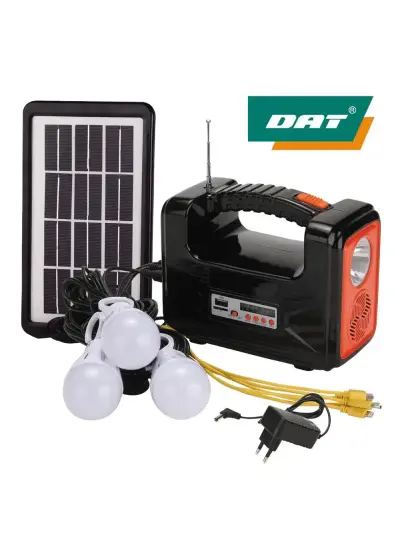 Dat Solar Kamp Lambası Acil Durum Işığı Şarjlı Bt/usb/sd/fm Dat At-9011b