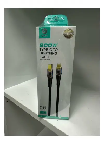 Dvıp Lx5 6A 200W Type-C To Lightning Pd2.0 Pd3.0 Hızlı Data ve Şarj Kablosu 1.2 Metre Siyah