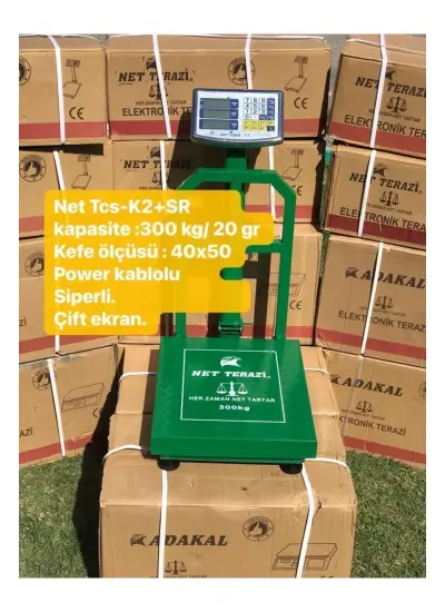 Net Terazi Tcs-K2-Sr Net 300Kg 20Gr Siperli Hassasiyetli Terazi Kafe Ölçüsü 40x50 Manav Terazisi