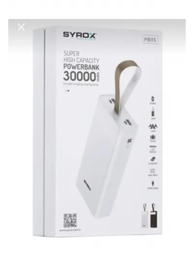 Syrox 30.000 Mah LED Işıklı Powerbank Yedek Batarya Hızlı Şarj