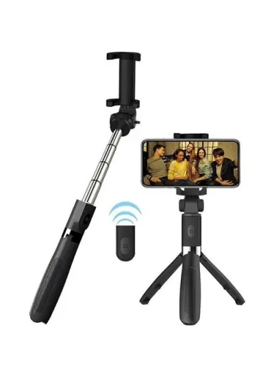 Blic UltraTekno Uzaktan Kumandalı Bluetooth Selfie Çubuğu 3 Ayaklı 60 cm Tripod L01