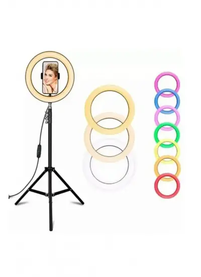 BLİC BLD-03 26cm 10 Inç 26 Cm Rgb Çok Renkli Led Make Up Selfie Işığı Tripot 