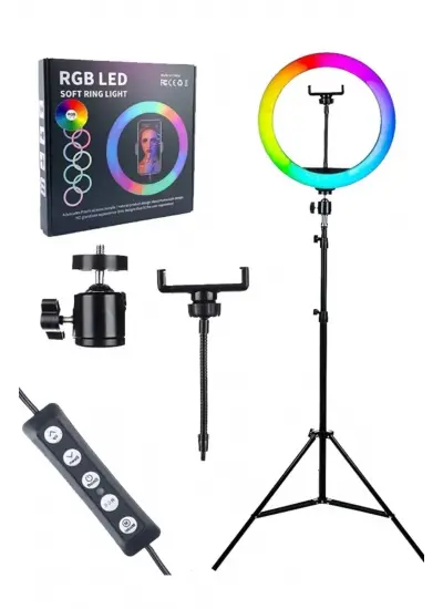 BLİC BLD-03 26cm 10 Inç 26 Cm Rgb Çok Renkli Led Make Up Selfie Işığı Tripot 