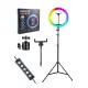 BLİC BLD-03 26cm 10 Inç 26 Cm Rgb Çok Renkli Led Make Up Selfie Işığı Tripot 