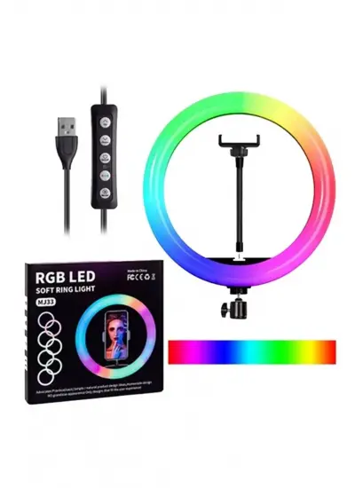 BLİC BLD-03 26cm 10 Inç 26 Cm Rgb Çok Renkli Led Make Up Selfie Işığı Tripot 