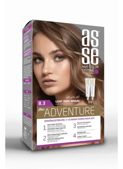 asse Adventure Set Saç Boyası No:8.3 Açık Dore Kumral